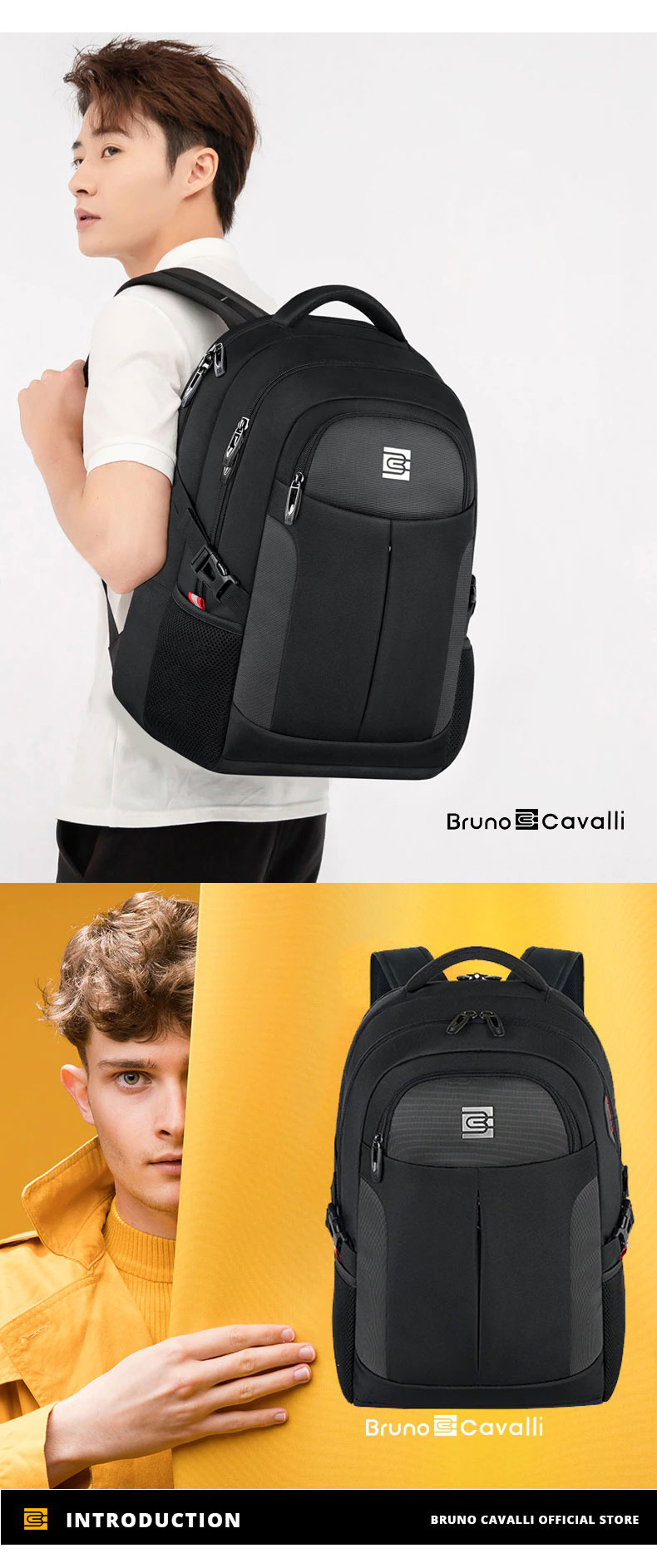 BRUNO CAVALLI 15.6″ 17.6″ Laptop Backpack – Evebags